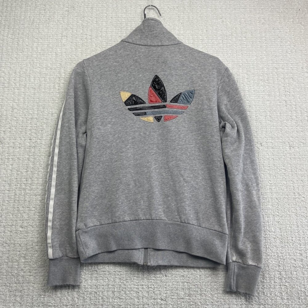 Retro ADIDAS Track Jacket Women Sz S Patchwork Logo Stripes Classic Original **